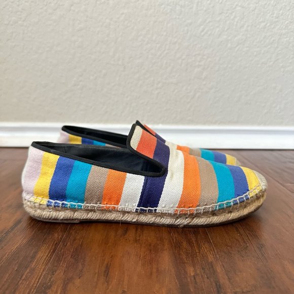 CELINE Phoebe Philo Multicolor Striped Espadrilles Flats Loafers